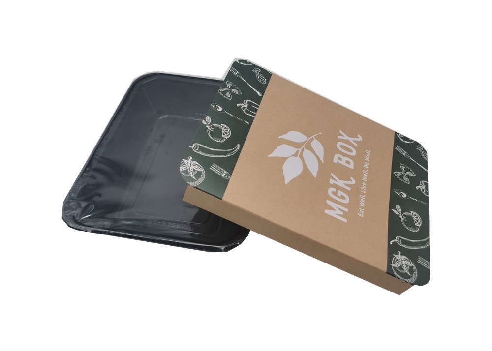 Kundenspezifischer Kraftpapier-Kasten-Ärmel nehmen Nahrungsmittelbehälter-Verpackenärmel weg